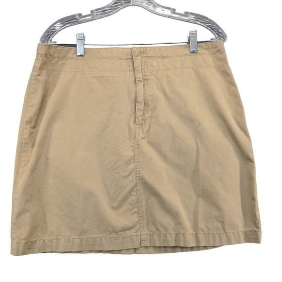 GAP Womens Skirt Tan Size 12 Cotton A-Line Back Pocket Zip Closure - Picture 1 of 11